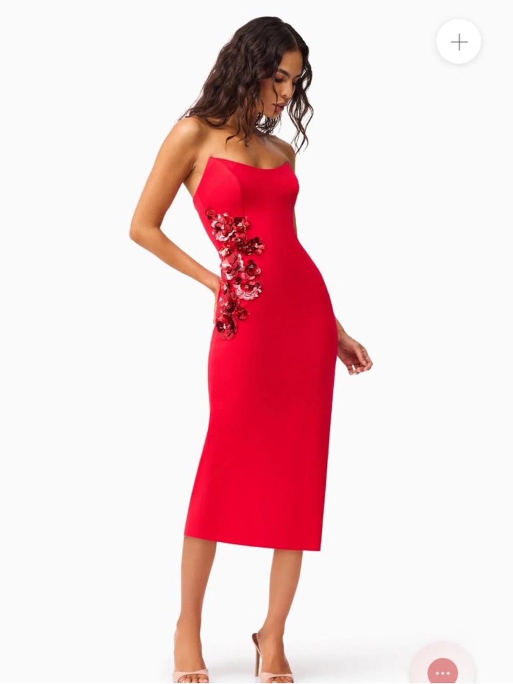 elliatt yasmine red strapless 3d flower detail strapless maxi dresss size XL NEW - Picture 3 of 12